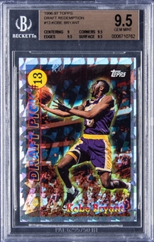 1996-97 Topps Draft Redemption #13 Kobe Bryant Rookie Card - BGS GEM MINT 9.5